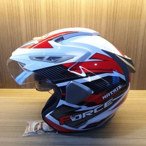 Helm Half Face SNI Double Visor Force Tipe Matrix Original Untuk Cowok Cewek Keren