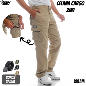 Asoheh Celana Cargo 2in1 Sambung Panjang dan Pendek Bahan Premium Kuat Tidak Mudah Sobek