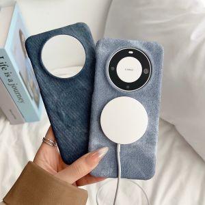 Original Frosted Cowboy Leather Magnetic Phone Case For HuaWei Pura 90 80 Mate 80 70 P90 Pro Max Ultra Bumper For Magsafe Cover