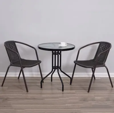 KIMDELIN Outdoor Furniture Garden Set 2 Chairs and 1 Table For Balcony Patio Terrace