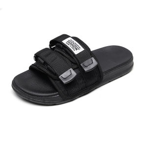 Free Shipping WomenS Thick-Soled Slippers New Summer Outdoor Style Non-Slip One-Strap Design Suitable For Couples Beach Sandals Fashionable Platform Sole With Velcro Straps