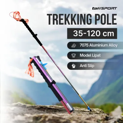 Tongkat Hiking Lipat Trekking Pole 7075 Aluminium 120cm
