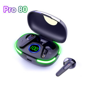 VAORLO Pro 60 70 80 TWS บลูทูธ V5.1หูฟังไร้สายสเตอริโอหูฟังที่มีเสียงประสิทธิภาพสูงการลดเสียงรบกวนของชุดหูฟังหูฟังสำหรับเล่นกีฬาพร้อมไมโครโฟน