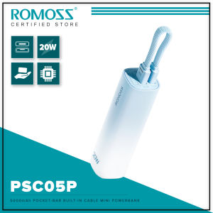 Romoss PSC05P Gradient 20W 5000mAh PowerBank Pocket-Bar Mini Powerbank Type-C & Lightning Input/Output Power bank for iPhone12-16 & Android