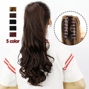 50cm Women Big Wave Clip Ponytail Wig Hair Natural Fashionable Hair Wig For Ladies Girls