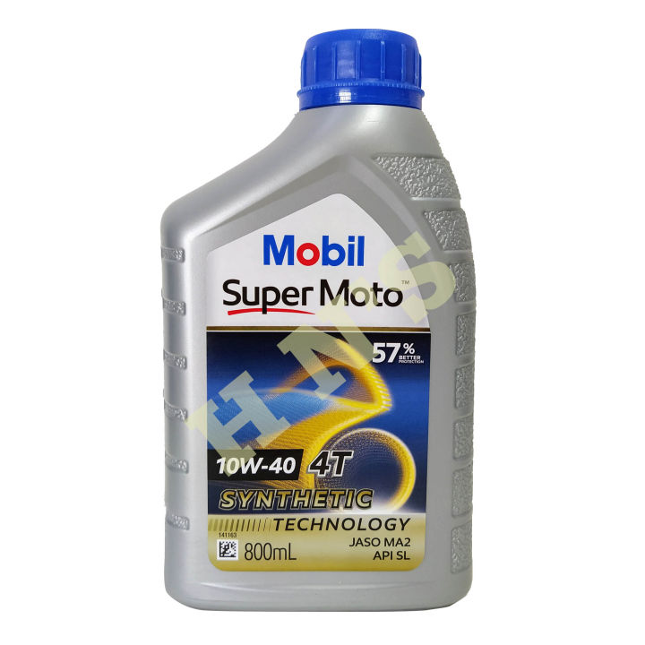 Mobil Super Moto SAE 10W-40 Motorcycle Oil 800ml Synthetic Blend