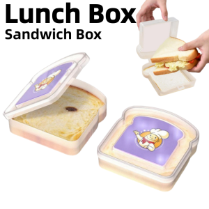 3PCS Lunch Box Sandwich Storage Box Portable Food Container for Toast Sandwich Lightweight and Reusable Childrens Bento Box Portable Meal Box