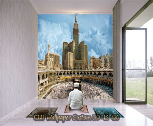 Wallpaper Custom 3D Islamic Mushola - Wallpaper dinding murah - wallpaper stiker musholah