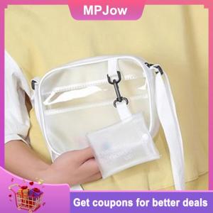 【MPJow】 Casual PVC Transparent Clear Women Mini Crossbody Bags Shoulder Bag Handbag Jelly Small Phone Bags With Card Holder
