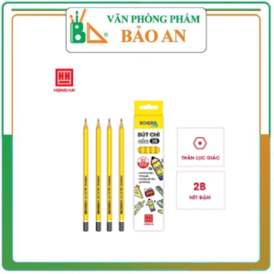 COMBO 3 Bút chì gỗ 2B Hồng Hà - 3551 với ngòi chì 2B nét đậm ra đều mịn khi viết/ vẽ