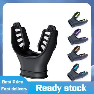 Sports🚴🏻‍♀️ Scuba Diving Đen lặn hai màu ống ngậm Silicone dài cắn Mặt nạ ống thở phụ kiện với dây điều chỉnh