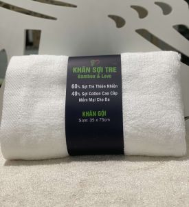 Khăn mặt khăn gội sợi tre cao cấp Bamboo&love 35x75cm