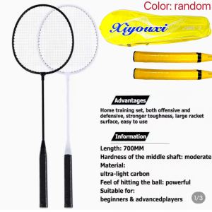 Free shuttlecock/2 pcs badminton racket tonex original badminton original racket set raketa badminton trainer set racket yonex original racket badminton for kids outdoor sports toys badminton rackets student racket schoolsupplies fitness equipment