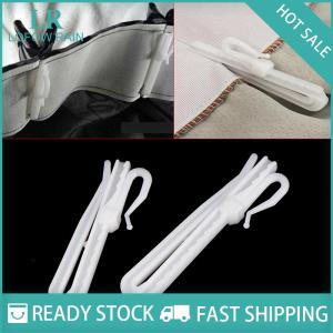 LF Wholesale✨Flash Sale ✨ 10Pcs Curtain Hanging Hooks Ring Window White Plastic Curtain Hook For Home Office Curtain Accessories 7cm 8.5cm