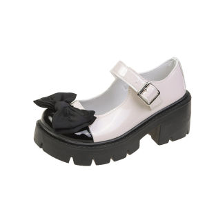 Fashionable Womens Lolita & Mary Jane Thick - Soled Shoes in British and Japanese JK Student Style #351