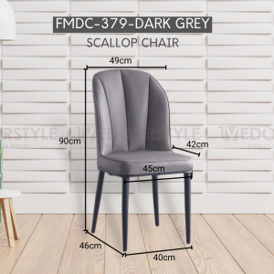Vedourstyle Modern Scallop Chair Dining Chair Computer Study Chair Dressing Chair Kerusi Makan 餐椅