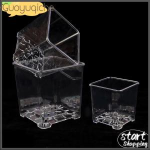 【Guoyuqiche】🔥🔥🔥 กระถางดอกไม้อะคริลิคใสทรงสี่เหลี่ยมกระถางต้นไม้บอนไซระบายอากาศได้สำหรับตกแต่งสวนลานห้องนั่งเล่นระเบียง