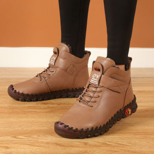 XueChur 2023 Plush Fur Booties Womens Short Leather Boots Ladies Furry Orthopedic Shoes Woman Winter Waterproof Snow Boot Botines Mujer