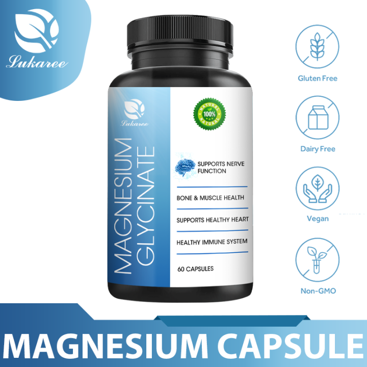 Lukaree Magnesium Glycinate Supplement for Sleep Support Relieve Stress