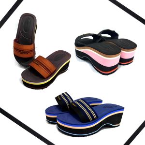 Jaminan Awet - Wedges Slip Sandal Wanita Slop Toyosima dan Carismah