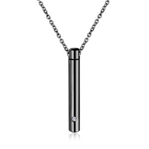 HamshMoc Pet Memorial Cremation Ash Urn Pendant Necklace Stainless Steel Remembrance Keepsake Gift for Loss of Loved Furry Friend