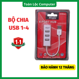 [FREESHIP MAX] Hub USB cổng chia USB MINGLU 2.0 3.0 bộ 4 cổng Chính Hãng Bảo hành 12 tháng-Toàn Lộc Computer