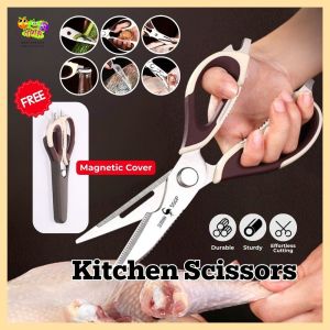 Kitchen Scissors with Cover Gunting Dapur Ayam Daging Detachable Scissors with Magnet Holder 厨房剪刀