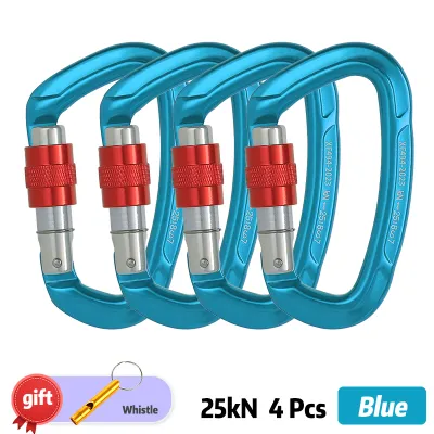 Outdoor Professional Rock Climbing Carabiner 25kN Lock D-shape Safety Buckle Carabiner for keys Outdoor tools Equipment