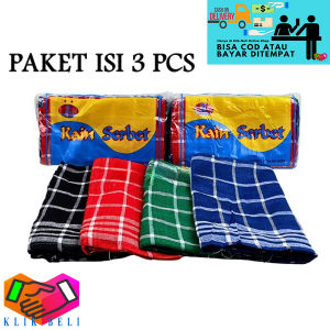 Klik-Beli (PAKET ISI 3 PCS) Kain Lap Dapur Motif Kotak Full Warna Serbet Cuci Serbaguna