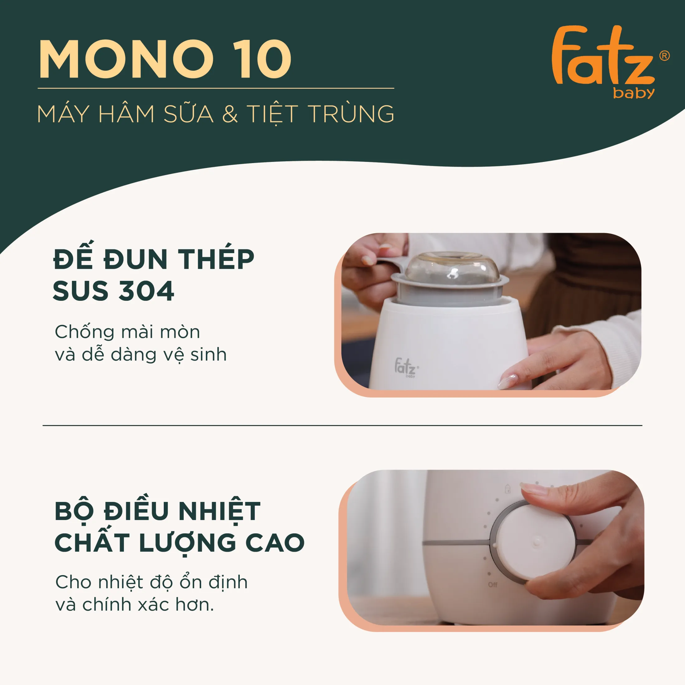 Máy Hâm Sữa Và Tiệt Trùng FatzBaby - Mono 10 - FB3053SJ:5461