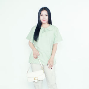 Oralia Blouse OverSize / Atasan Lengkap L 2L 4L Model Blus Jumbo Kerja / Pakaian Kekinian / Atasan Over Size Kantor Kerja / Blus Bigsize Formal Bahan Katun / Baju Model Tangan Pendek Panjang Polos Crew Neck Dusty Pink Turkish Green Sage Soft Pink