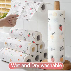 200pcs/Roll Reusable Cleaning Cloths Lazy Rag Absorbent Wet Dry Washable Disposable Dish Paper Towel Cloth Roll Kitchen Cleaning towel