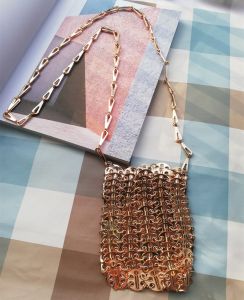 Women Bags Designer Silver Metal Sequins Chain Woven Bag Hollow Evening Bags Clutch Female Travel Holiday Shoulder Bag Handbag