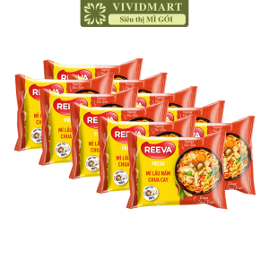 [SET 10 GÓI] - UNIBEN - Mì Reeva Fresh 4 vị: Lẩu Nấm Chua Cay Gà Nấm Phô Mai Cay Bắp Bò Cải Chua Gà ngũ quả (85g/gói)