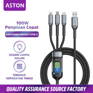 【Aston】Kabel Data Super fast charging 100W 3 in 1 USB to Lightning Micro Type C 1.2M