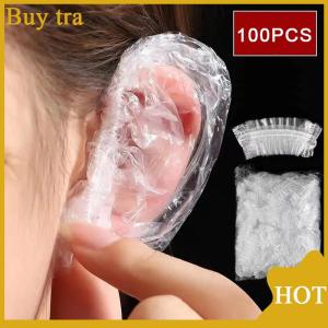 [Buytra] 100pcs Disposable Earmuff Stransparent Waterproof Earmuffs Hair Dye Perm Color Plastic Earmuffs