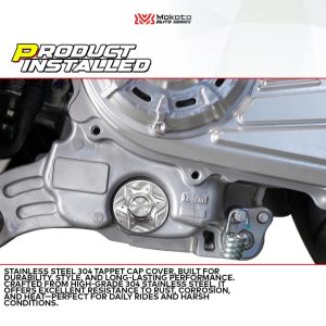 MOKOTO TAPPET CAP COVER WITH O-RING STAINLESS 304 ELITE-12640 FOR CLICK/PCX 160/ADV 160/GIORNO