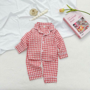 Bộ Pijama Đũi Caro Dài Dành Cho Bé Trai Và Bé Gái Bộ Đũi Ngủ Cho Bé Từ 8-27kg SUMO CITY