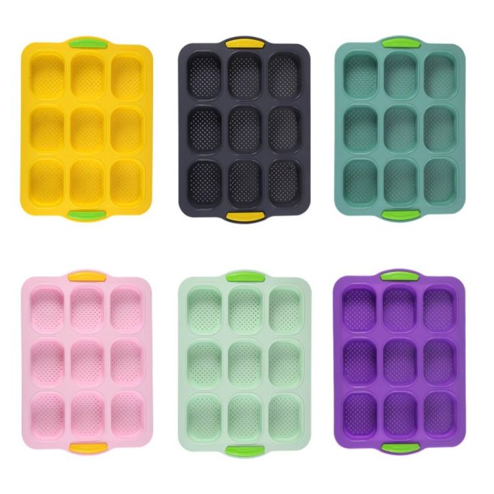 DGFDF Chống dính Khuôn làm bánh bằng silicon Silicone 9 ô lưới Khuôn ...