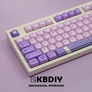 KBDiy 134 คีย์/เซ็ตเกาหลี GMK แม่มดน้ำค้างแข็ง Keycap น่ารัก PBT คล้ายกับ MOA Keycap สำหรับแป้นพิมพ์เครื่องกล KOA โปรไฟล์สีม่วง ISO 7u
