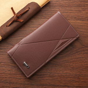 Mens fashion large capacity soft leather wallet suit bag