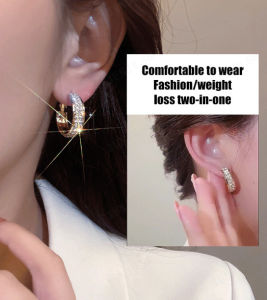 greatfunny Full Rhinestones Exquisite Magnetic Therapy Slimming Earrings