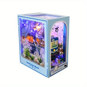 Booknook Underwater World TC39 with Light 3D Wooden Puzzle Book Nook DIY Miniature Dollhouse Bookend