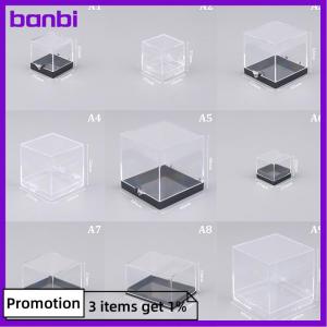 banbi 1Pc Storage Boxes Lids Display Coin Clear Container Specimen Mini Square Cube Acrylic Case Rough Mineral Standard
