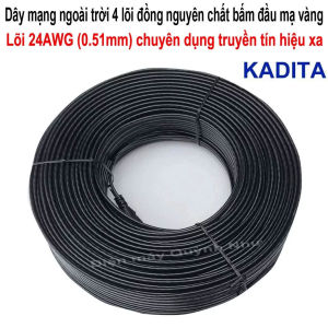 [HCM] 10m đến 50m Dây mạng ngoài trời 4 lõi đồng nguyên chất đầu đúc - Cáp mạng ngoài trời Dây lan ngoài trời cáp lan ngoài trời