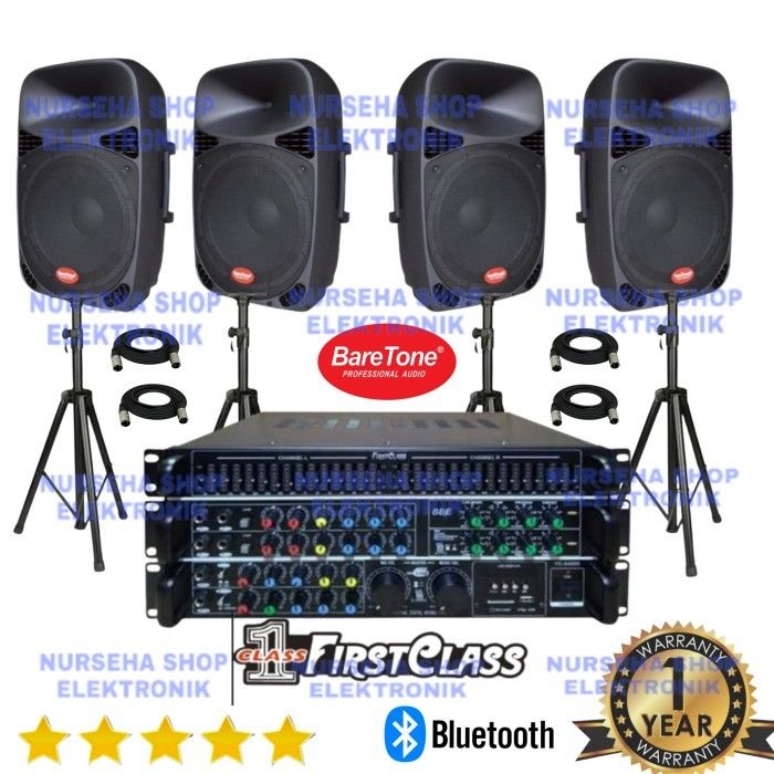 Paket sound system lapangan outdoor indoor 4 speaker baretone 15 inch