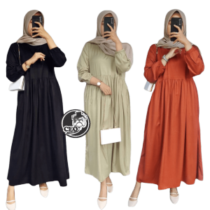 Shafa Midi Dress RAYON TWILL PREMIUM / MIDI DRESS Busui & Non Busui / Midi dress PREMIUM Rayon Twill / DRESS WANITA MUSLIM / GAMIS RAYON