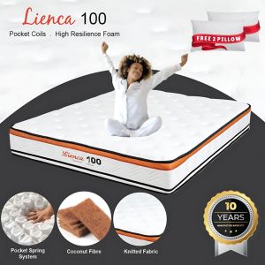 SMASIS LIENCA 100 Pocket Spring Mattress 11 inches Thickness /Poket Spring 11 Inci / Tilam Queen King