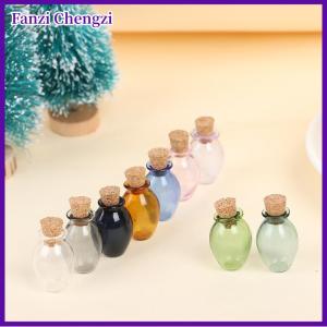 Fanzi 2Pcs 1:12 Dollhouse Miniature Color Bottles Cork Bottles Tiny Jar Model