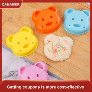 【CANAMEK】 1 3 cái bánh sandwich Cutter Mini phim hoạt hình thỏ gấu xe bánh mì dao Sandwich Cutter Sealer cho trẻ em Bento trưa Nướng khuôn
